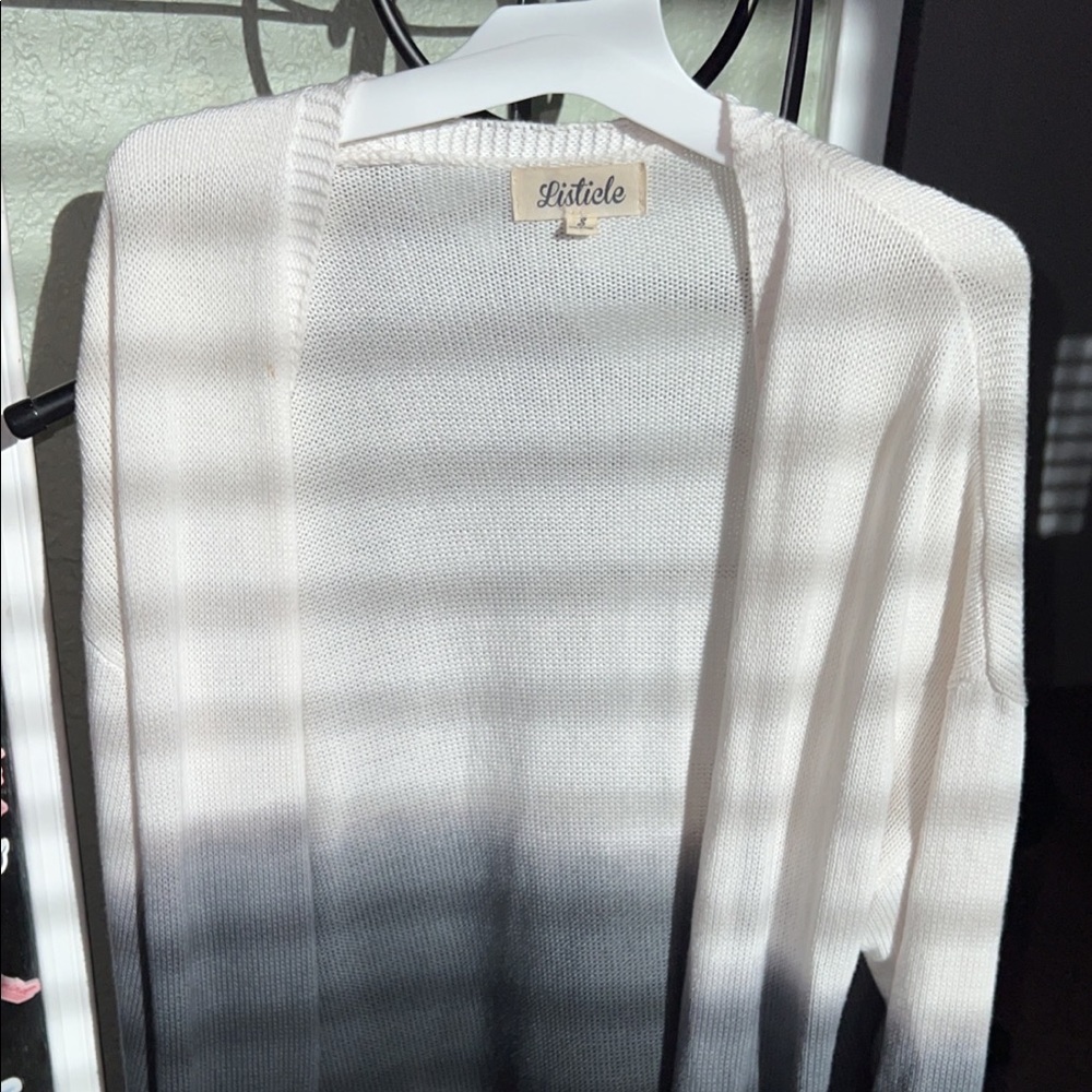 womens cardigan ombré white to black